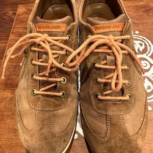 Men’s Panama Jack tan leather and suede shoes. Crafted in Spain. Size 13.